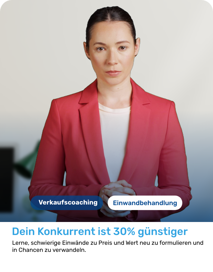 Ein virtueller Kunde auf der Retorio KI-Coaching-Plattform während eines Soft-Skill-Übungsgesprächs