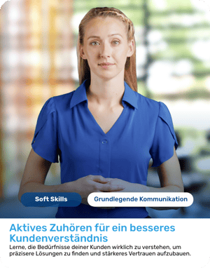 Ein Gespräch eines neuen Mitarbeiters mit dem Retorio KI-Coach, das Verhaltens-Rückmeldung über mehrere Kommunikationsdimensionen zeigt
