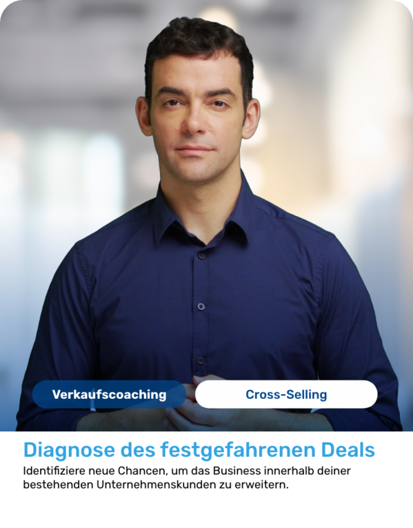 Virtueller Käufer im Retorio-Szenario zur Diagnose eines festgefahrenen Deals im Verkaufscoaching