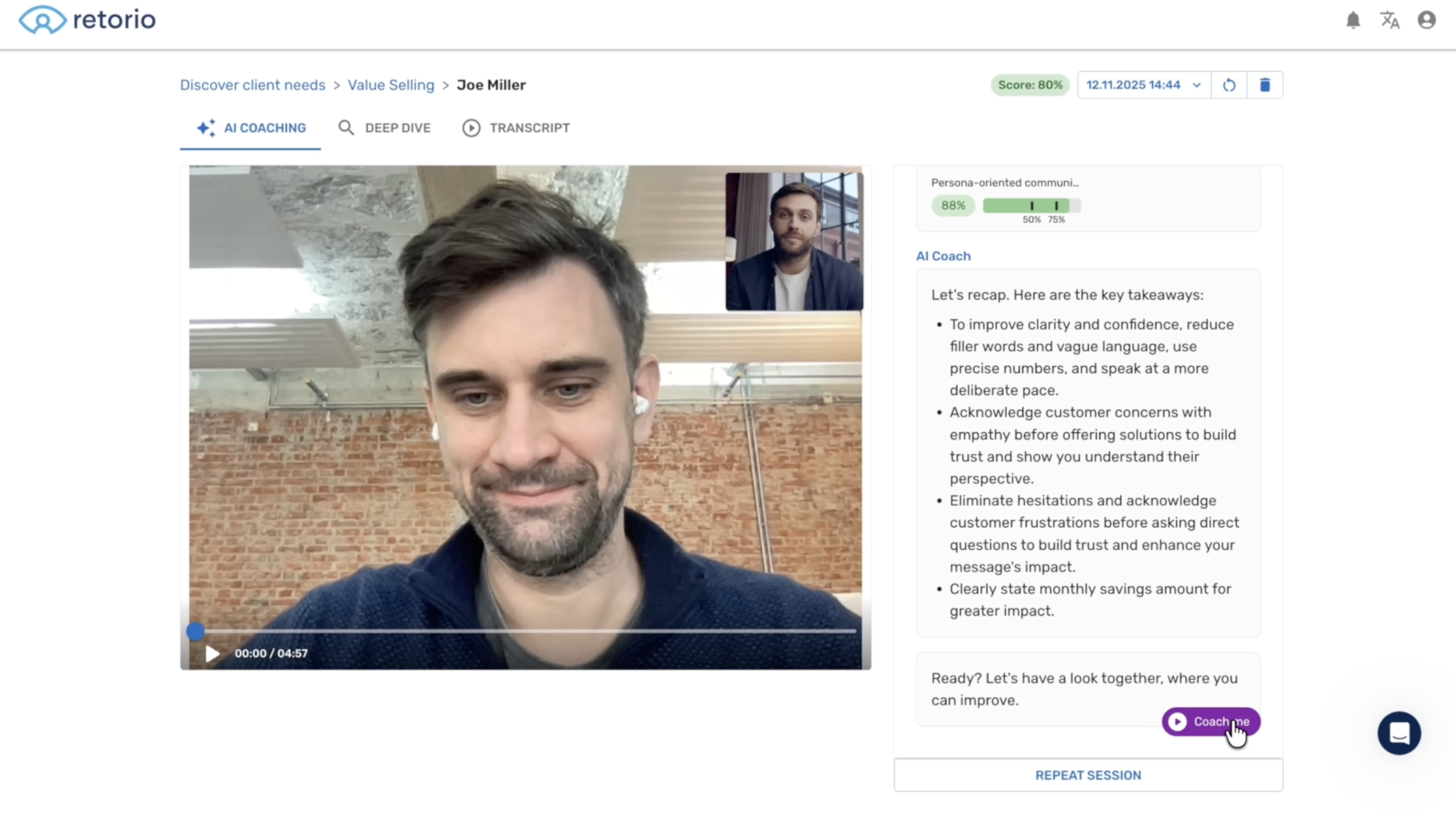 AI guided feedback after AI role plays