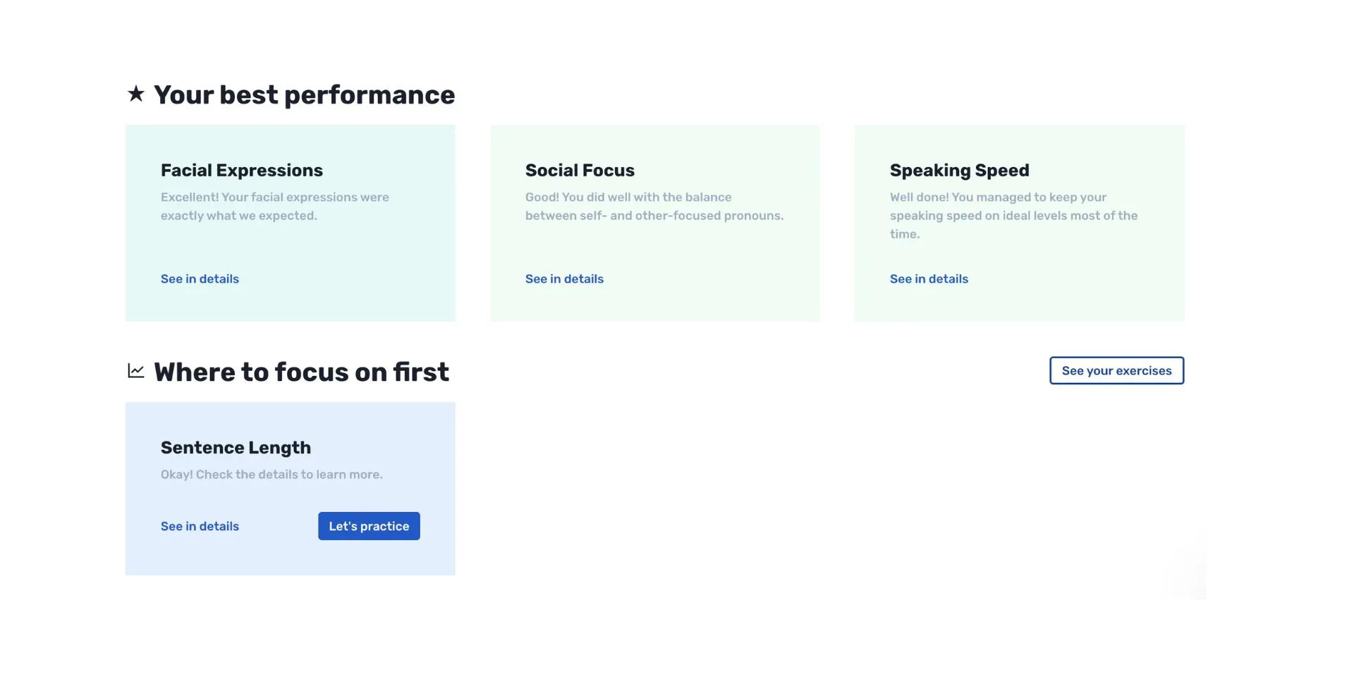 Retorio's AI-powered training platform showing training progress on best performance