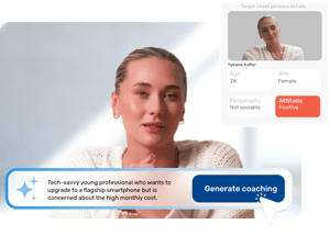 AI platform with virtual persona Tiphaine Kuffler for a sales training.