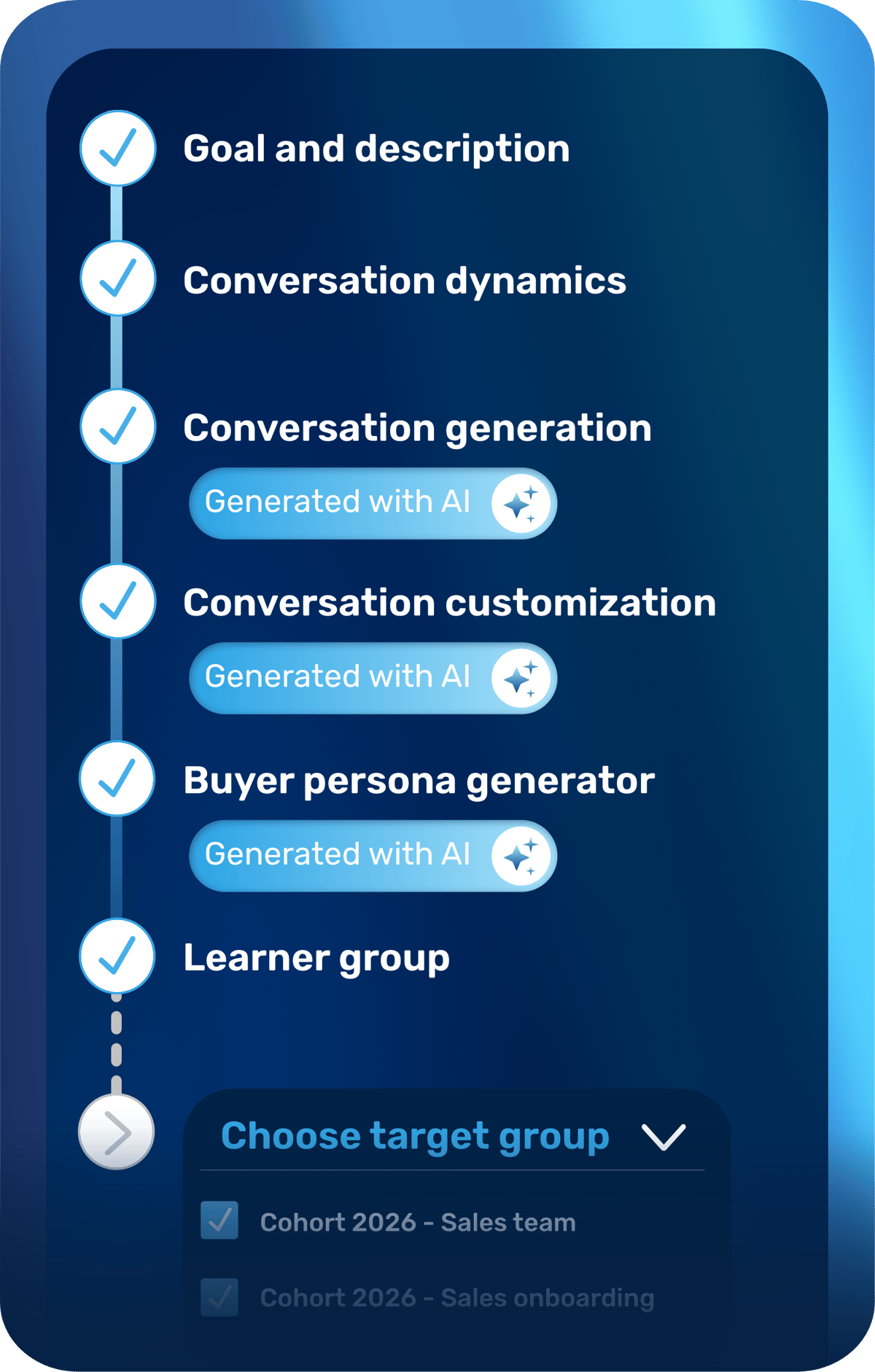 Retorio's AI coaching session generator building a personalized new hire practice scenario