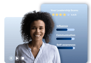 A woman manager training and analysing with retorio ai leadership training software