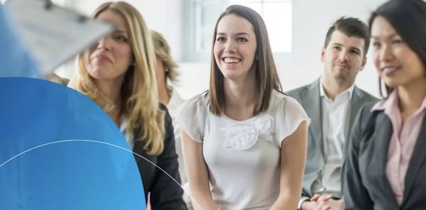 Retorio blog banner girl in office smiling