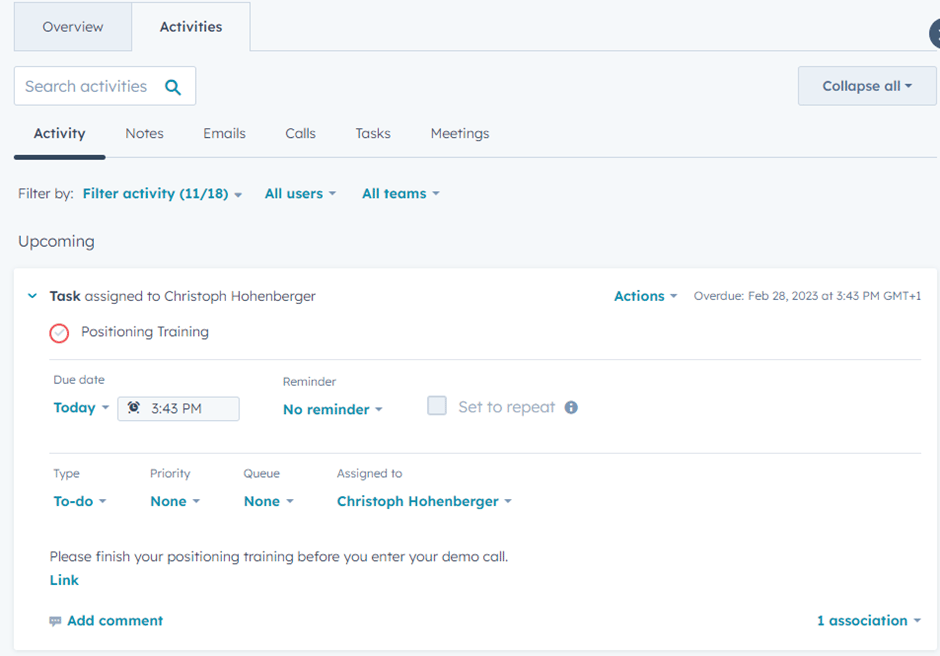 Screenshot of Retorios training platform step 4 with to-do list and training link