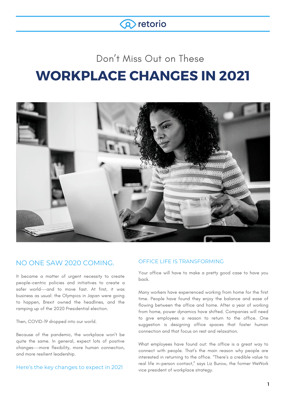 Workplace changes in 2021