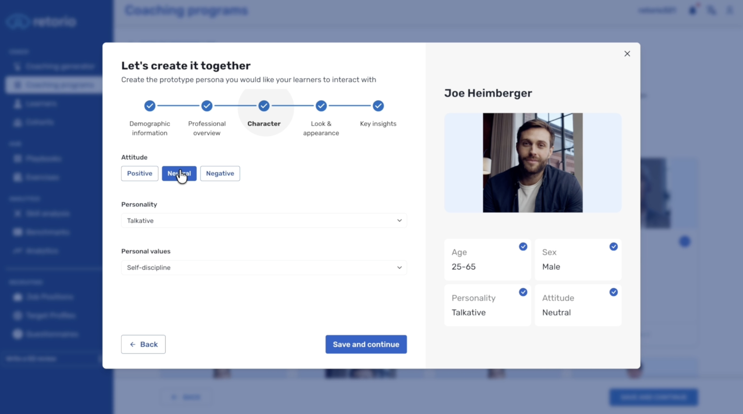 Character building through AI persona generator