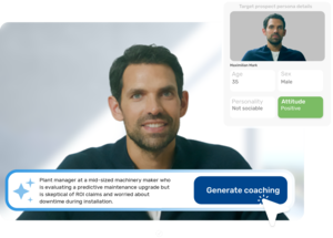 Retorio persona generator with a plant manager buyer avatar in a positive mood, ready to generate a coaching session