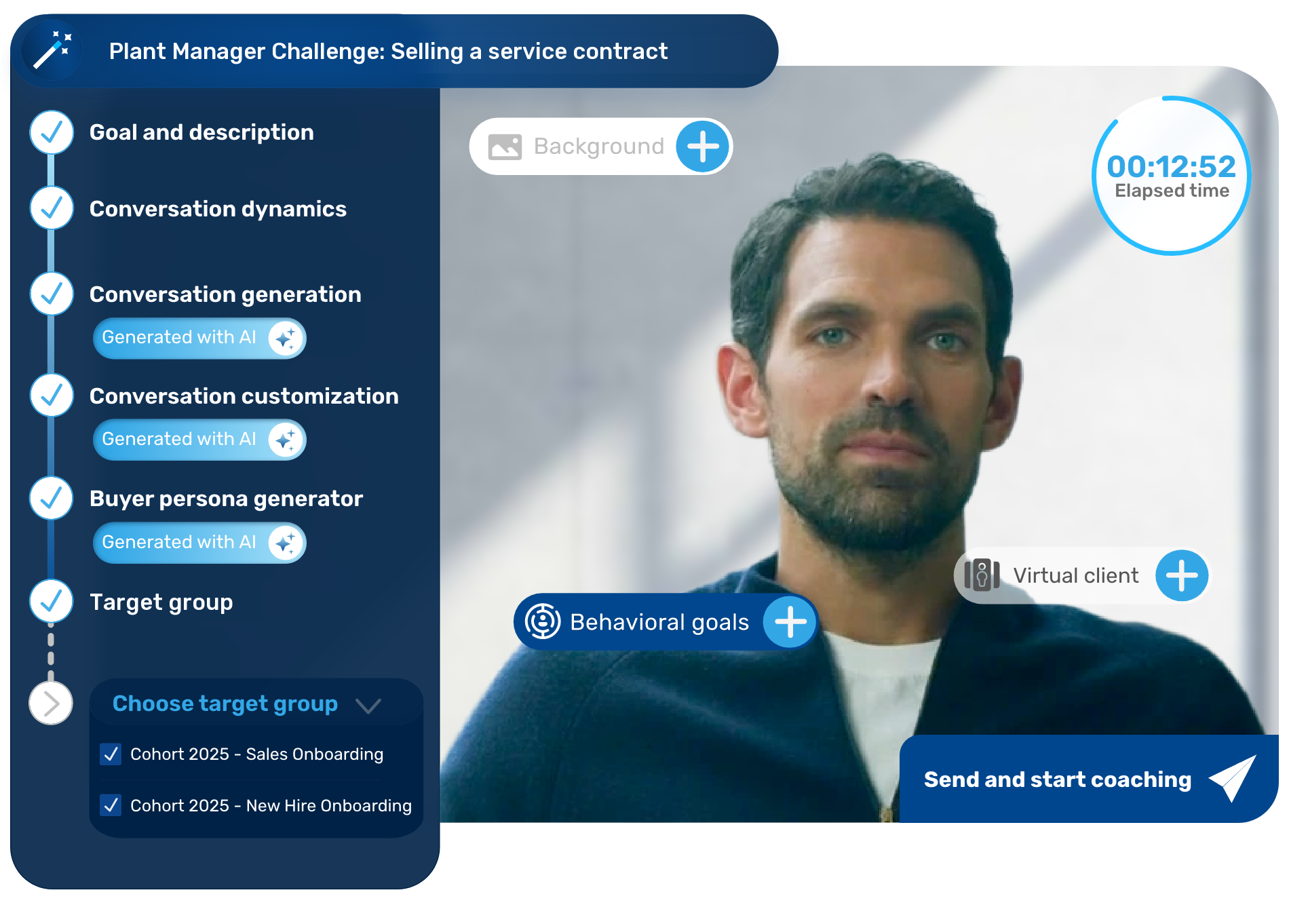 Retorio session builder with a plant manager challenge: selling a service contract Retorio session builder with a plant manager challenge: selling a service contract