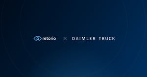 Retorio and Daimler Truck logos side by side on a Retorio navy background