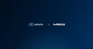 Retorio and Merck logos side by side on a Retorio navy background