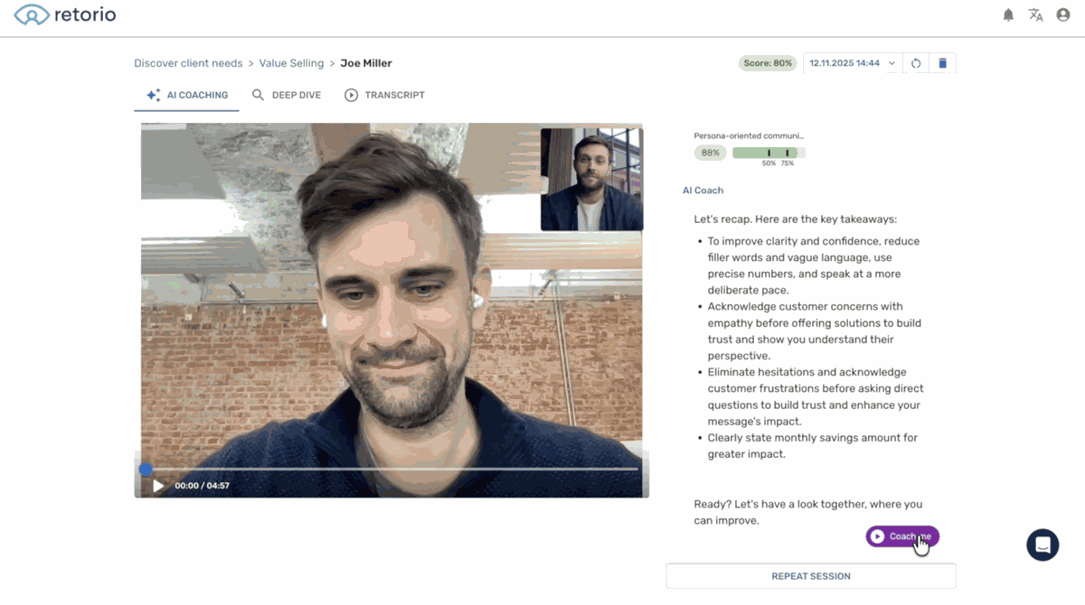 AI guided feedback after AI role plays