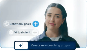 Manager practicing a coaching conversation with behavioral feedback on the Retorio platform