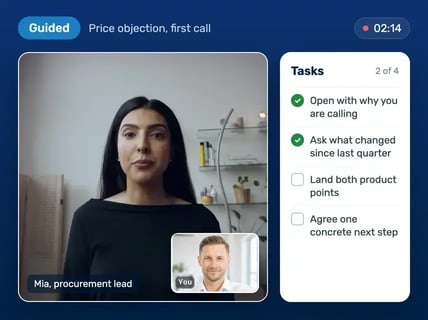 Guided mode: the full task list stays visible during the call