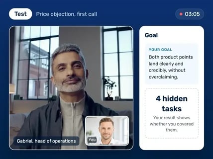 Test mode: only the goal is shown, the tasks stay hidden
