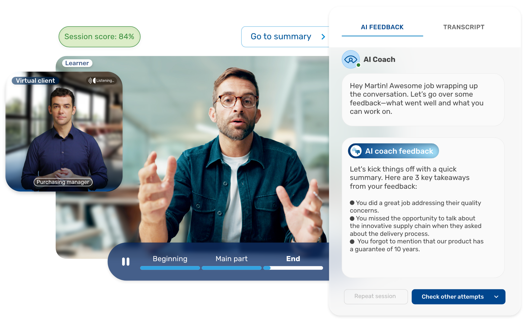 Retorio AI coaching Platfrom conversational ai feedback