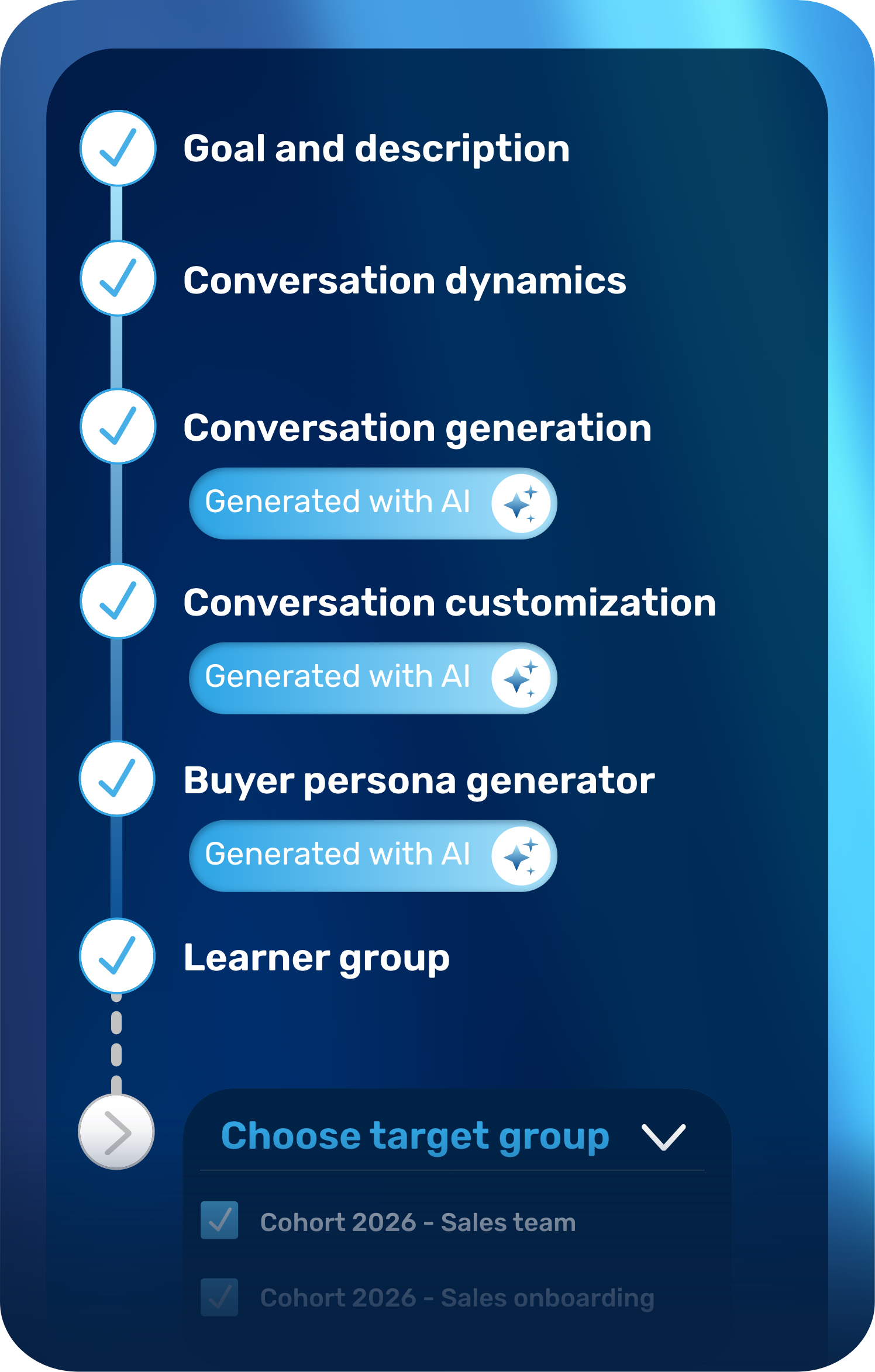 Retorio AI sales simulation scenario generator building a practice conversation for a sales rep