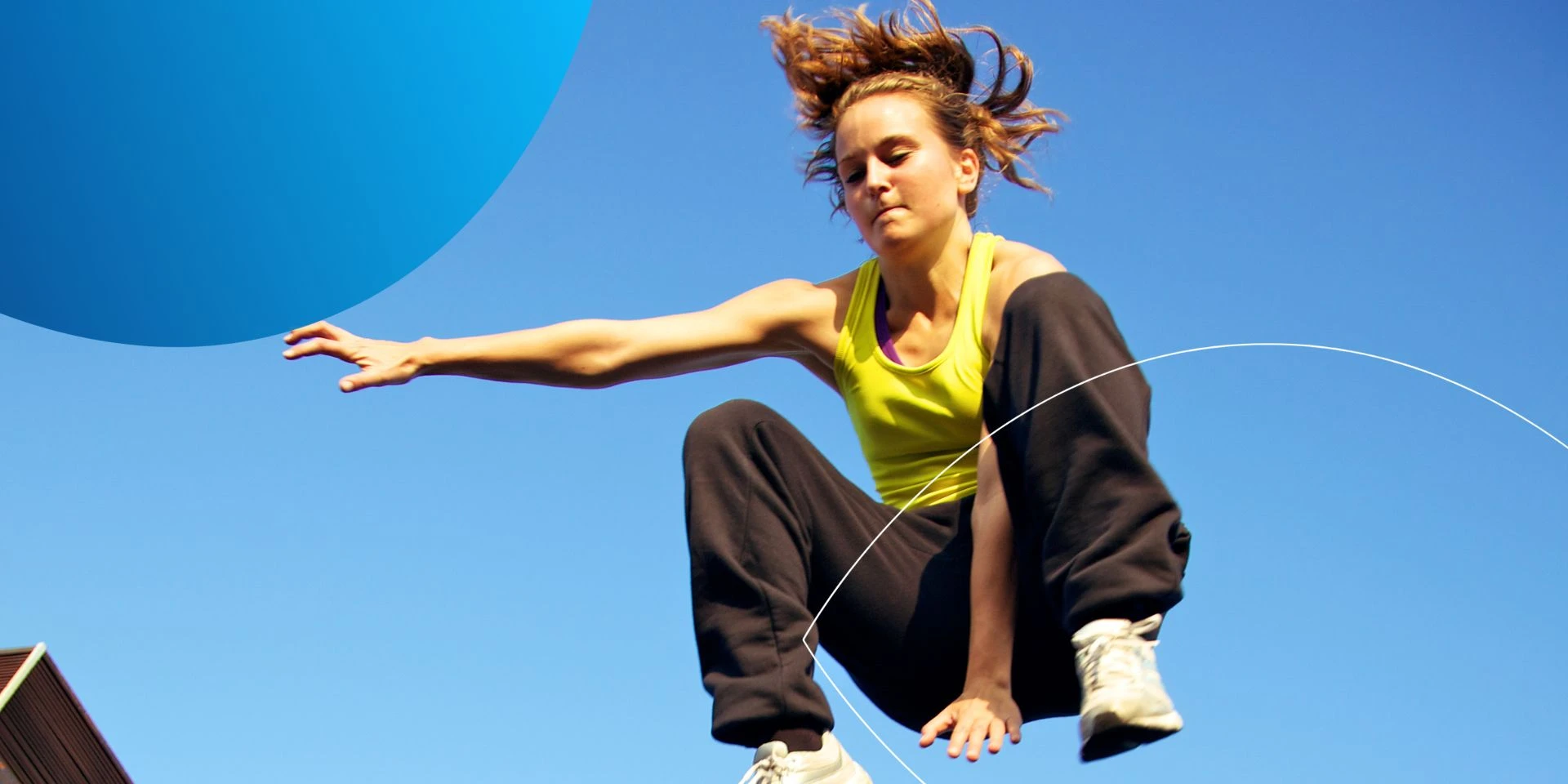 woman jumping in the air 