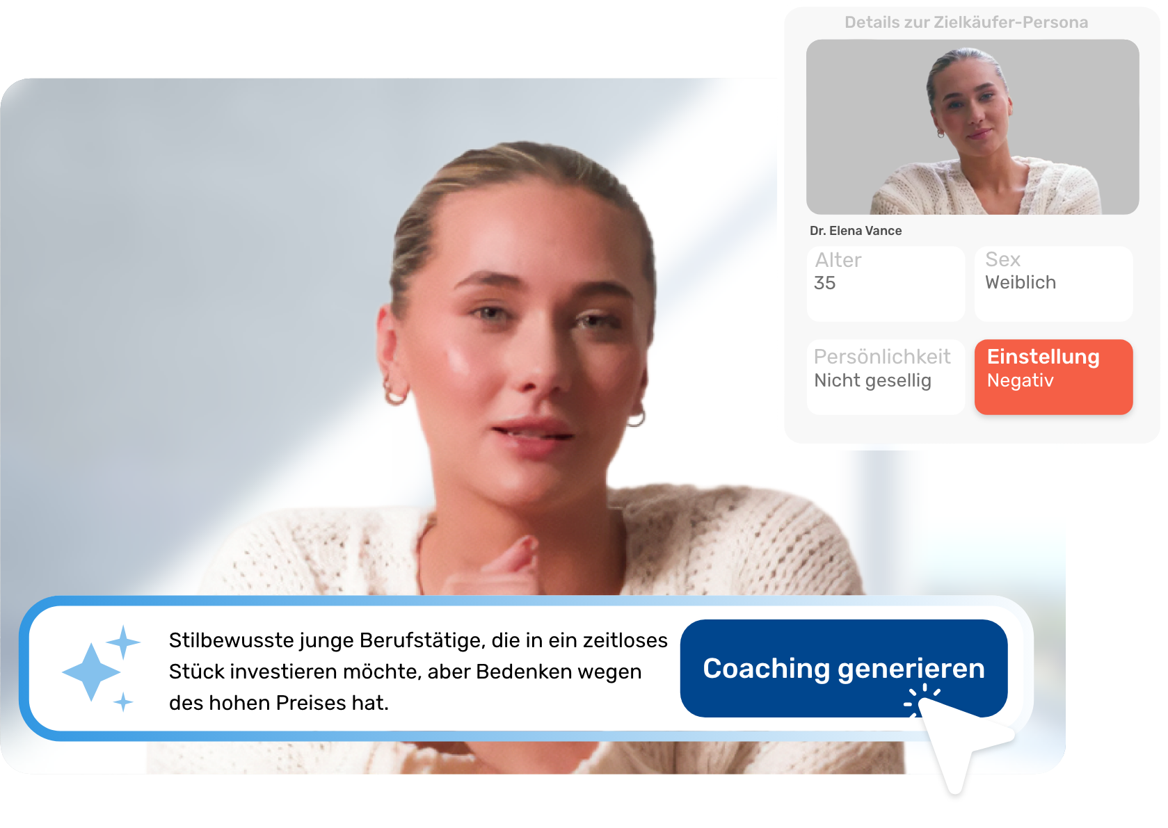 Retorio KI-Vertriebssimulation: Szenario-Generator, der ein Übungsgespräch für einen Vertriebsmitarbeiter aufbaut