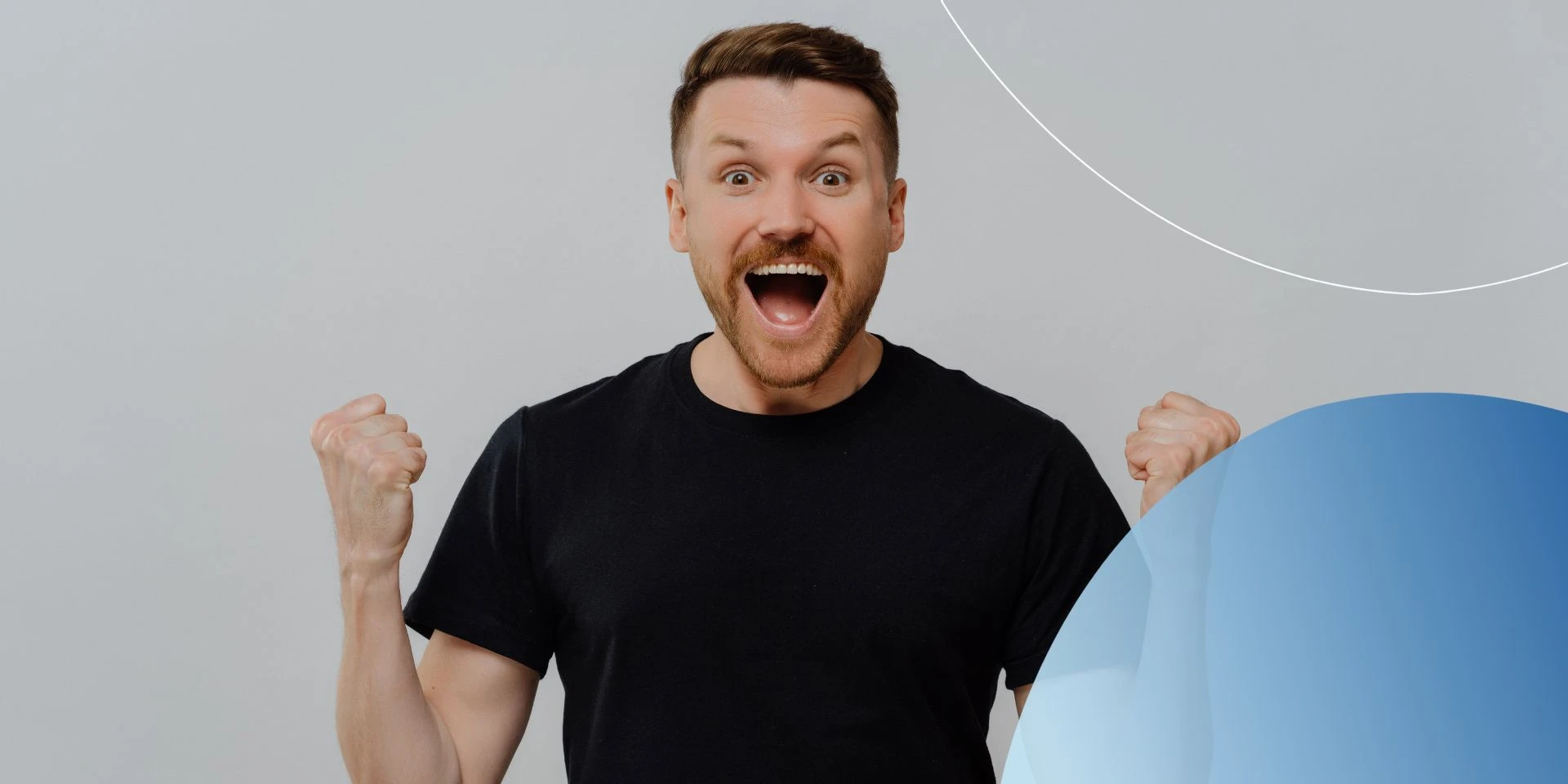 Retorio Why a Slam-Dunk Candidate Experience Means More customers, More money man with fists in both hands looking happy mouth open