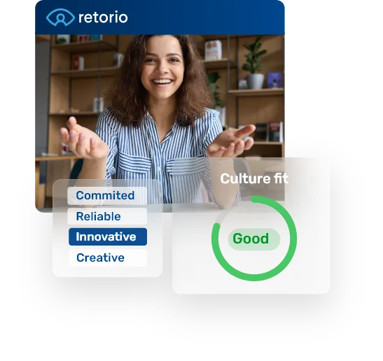 Retorio behavioral intelligence platform culture fit screening of female candidate